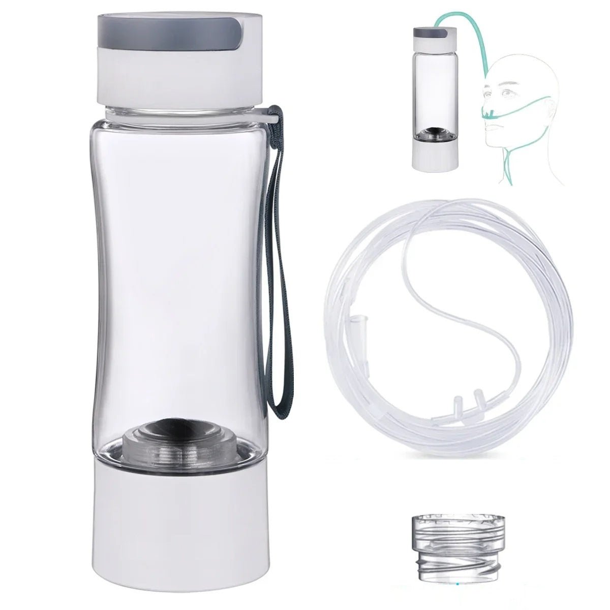 Hydrogen-Rich Water Generator Bottle – DuPont SPE PEM Dual Chamber Ionizer for Pure H2 Inhalation & Hydration Power