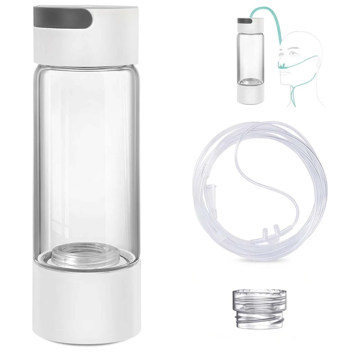 Hydrogen-Rich Water Generator Bottle – DuPont SPE PEM Dual Chamber Ionizer for Pure H2 Inhalation & Hydration Power