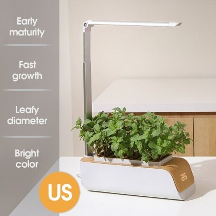 Hydroponic Container Flower Pot - LED Plant Grow for Indoor Home Garden