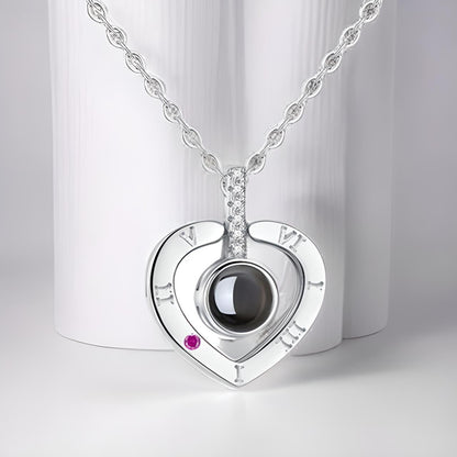 I Love You In 100 Languages Necklace - Micro Engraving Light Projection Love Pendant Perfect for Valentine's Day