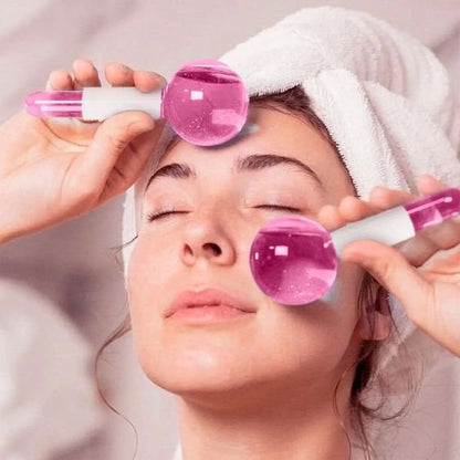 Ice Globes Facial - Crystal Ball Massager for Face, Neck and Eyes, Daily Beauty, Skin Tightening, Anti Aging, Reduce Puffiness and Wrinkles
