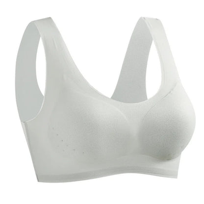 Ice Silk Seamless Wireless Comfort Bra - No Underwire, Wide Straps, Removable Pads, Non-Marking