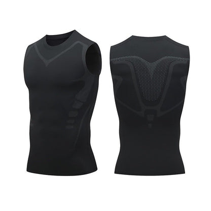 Ice-Silk Men’s Shaping Vest – Slimming Compression Tank Top for Tummy Control, Quick-Dry Fitness Wear for a Sculpted Look