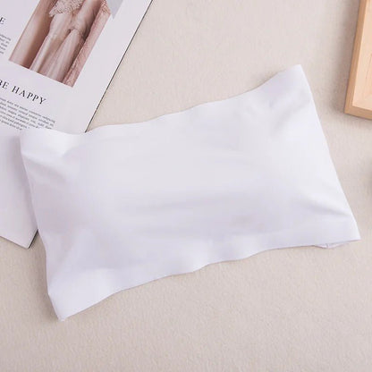 Ice Silk Off-The-Shoulder Bandeau - One Piece Breast Wrap Women's Bandeau Strapless Tube
