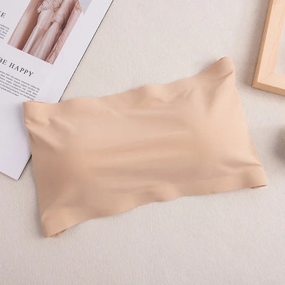 Ice Silk Off-The-Shoulder Bandeau - One Piece Breast Wrap Women's Bandeau Strapless Tube
