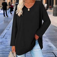 Your Trendy Long-Sleeved Shirt With V-Neck For Comfort