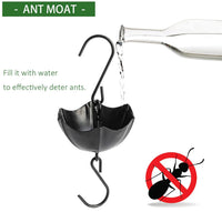 Flowers Glass Hummingbird Feeder With Ant Moat