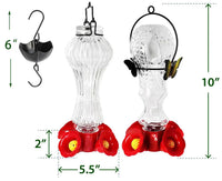 Flowers Glass Hummingbird Feeder With Ant Moat