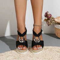 Women Sandal Breathable Arch Support Wedge Slip On Vintage Summer