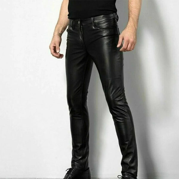Men's Leather Jeans