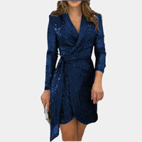 Elegant Ladies Blazer Dress With Belt