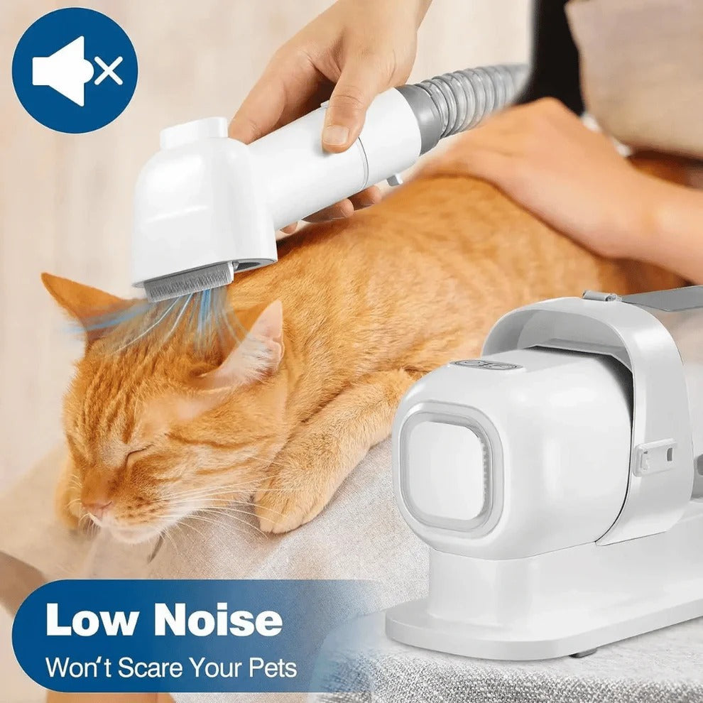 Low-Noise Dog Grooming Vacuum with Full Pet Hair Clippers & Brush Kit | Large 2.3L Capacity