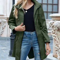 Stylish Zipper Trench Coat For Women