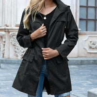 Stylish Zipper Trench Coat For Women