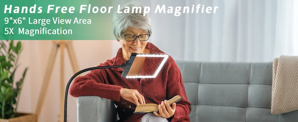 Full-Page Magnifying Glass with LED Light – Hands-Free Reading Aid for Books, Crafts & Hobbies