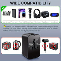 Worldwide Travel Adapter with Dual USB Charging Ports