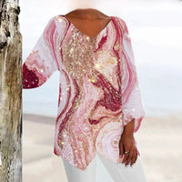 Women's vintage V-neck top with elegant fit