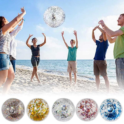 Inflatable Glitter Beach Ball - Sequin Water Ball