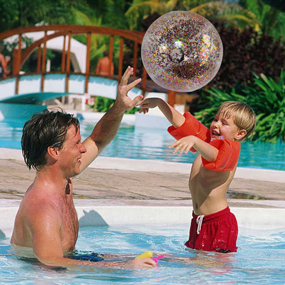 Inflatable Glitter Beach Ball - Sequin Water Ball