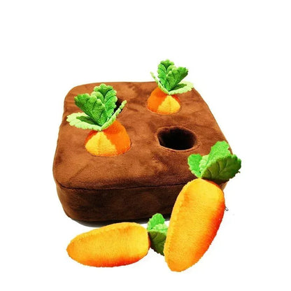 Interactive Carrot Snuffle Mat for Dogs – Plush Toy Field with Pullable Radishes, Perfect for Fun & Mental Stimulation