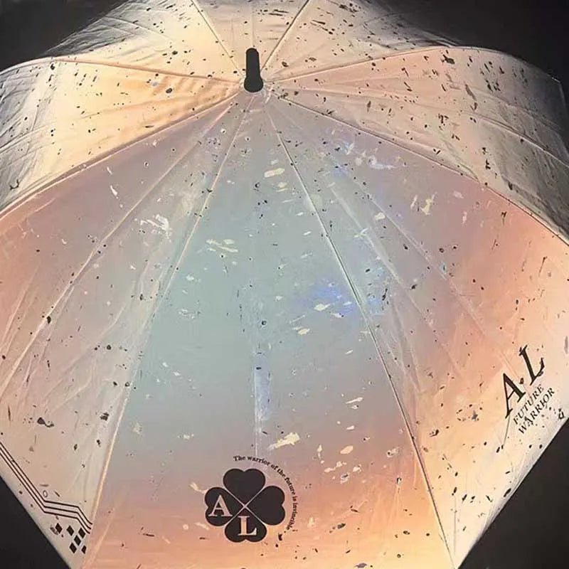 Iridescent Color-Changing Umbrella – Reflective, Auto-Folding EVA Shield for Dazzling Future Warriors