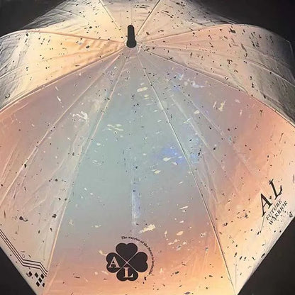 Iridescent Color-Changing Umbrella – Reflective, Auto-Folding EVA Shield for Dazzling Future Warriors