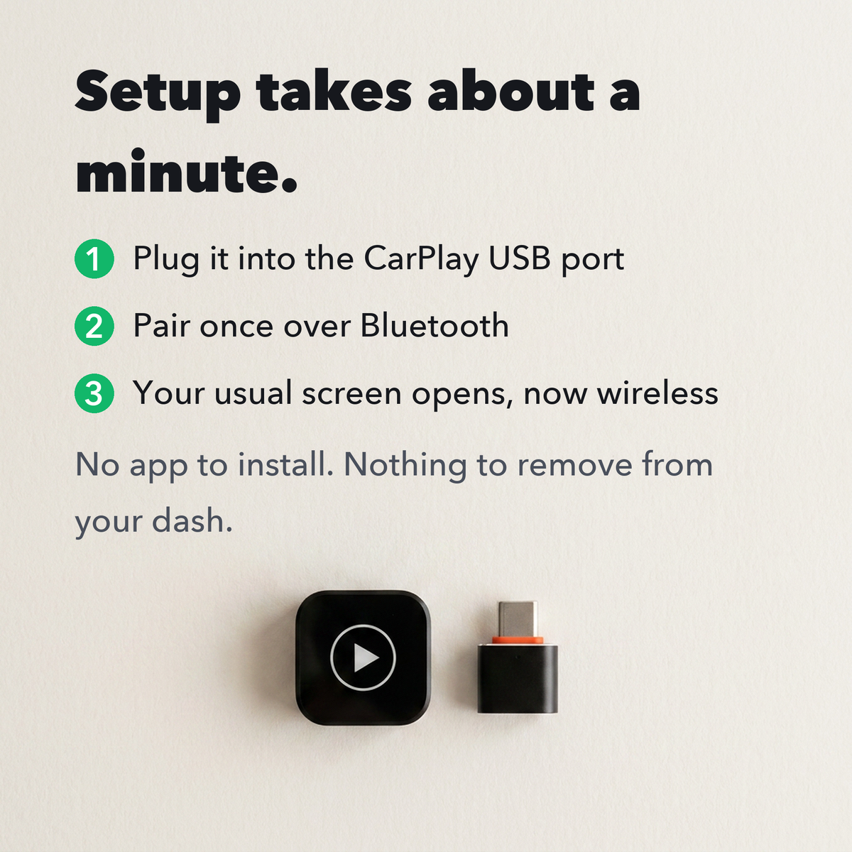 Wireless CarPlay & Android Auto Adapter – 2-in-1 Dongle That Turns Factory Wired CarPlay Into Wireless