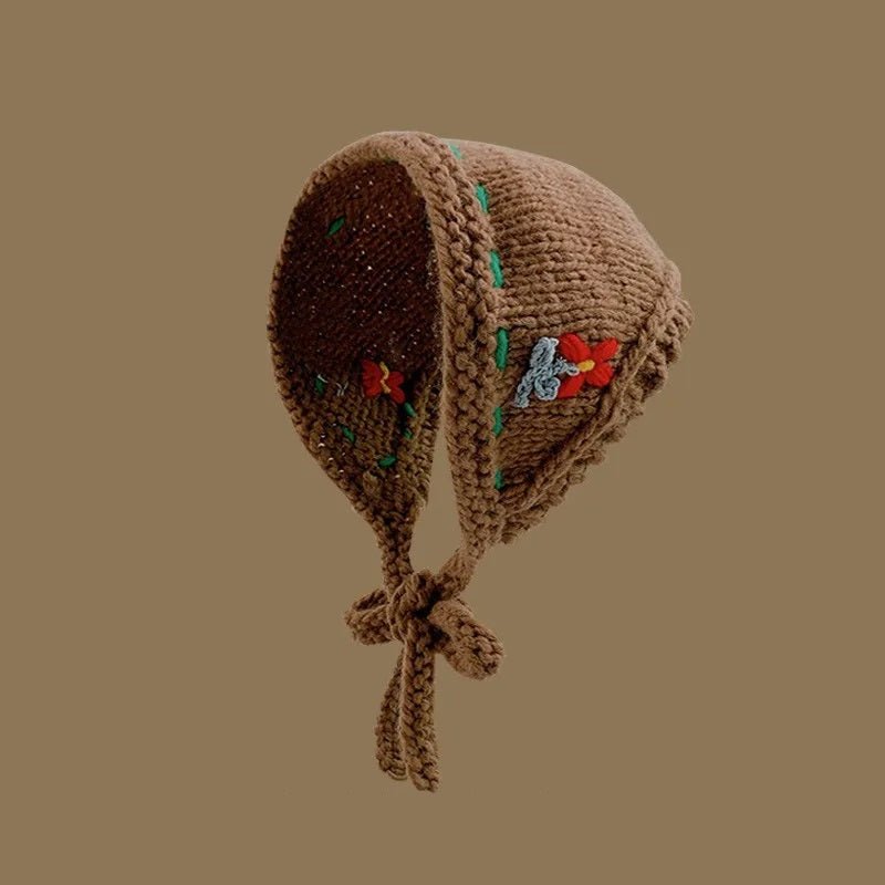 Japanese-Inspired Handmade Flower Knitted Headband – Adorable & Cozy Ear Warmer with Versatile Triangle Scarf Earmuffs for Ultimate Comfort