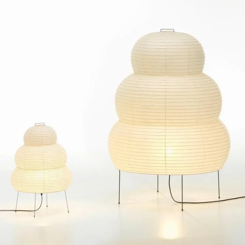 Japanese Noguchi Style Wabi-Sabi Three-Legged Floor Lamp – Minimalist White Rice Paper LED Light for Bedroom, Living Room, and Study
