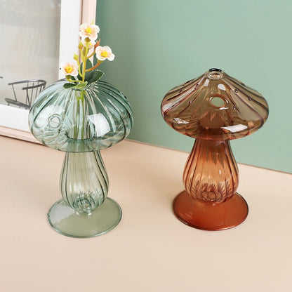Jelly Mushroom Glass Vase – Nordic-Style Hydroponic Aromatherapy Bottle for Flowers & Plants, Perfect Tabletop Accent for Elegant Home Décor