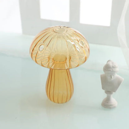 Jelly Mushroom Glass Vase – Nordic-Style Hydroponic Aromatherapy Bottle for Flowers & Plants, Perfect Tabletop Accent for Elegant Home Décor