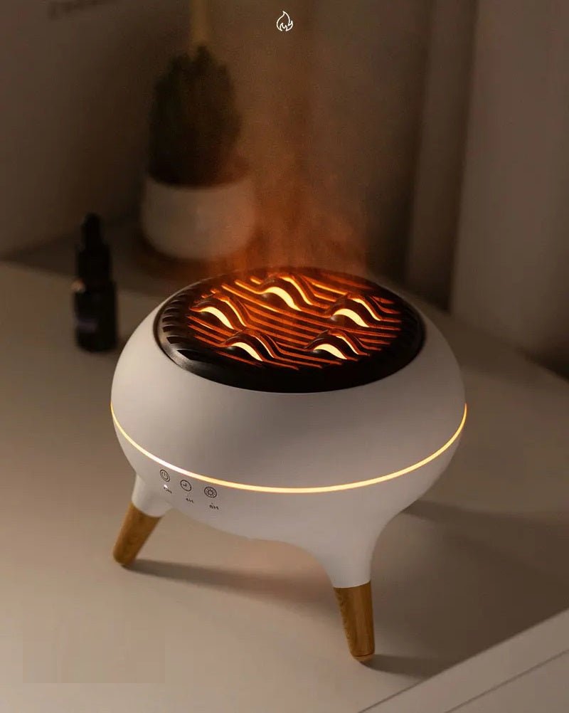 Jellyfish and Flame Model Aromatherapy Humidifier with Night Light – Soothing Atmosphere Lamp for Home & Office Relaxation
