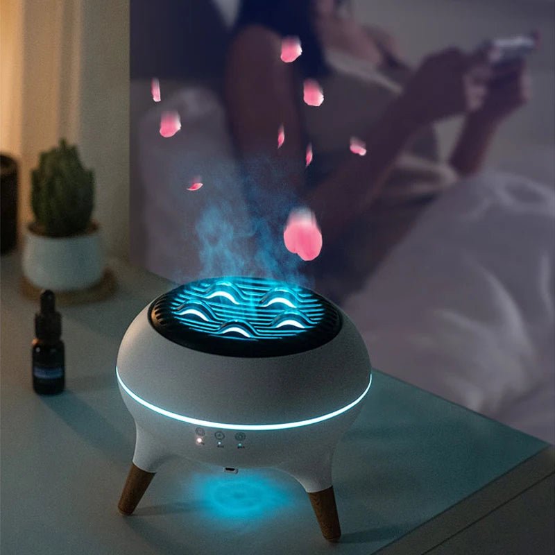 Jellyfish and Flame Model Aromatherapy Humidifier with Night Light – Soothing Atmosphere Lamp for Home & Office Relaxation