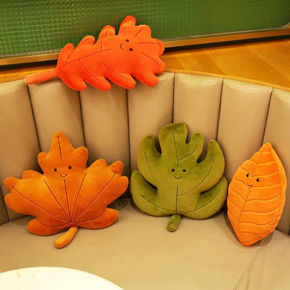 Kawaii Plush Maple Leaf Pillow – Soft Maple & Ginkgo Stuffed Toys for Cozy Room Decor, Holiday Charm, and Perfect Party Gifts