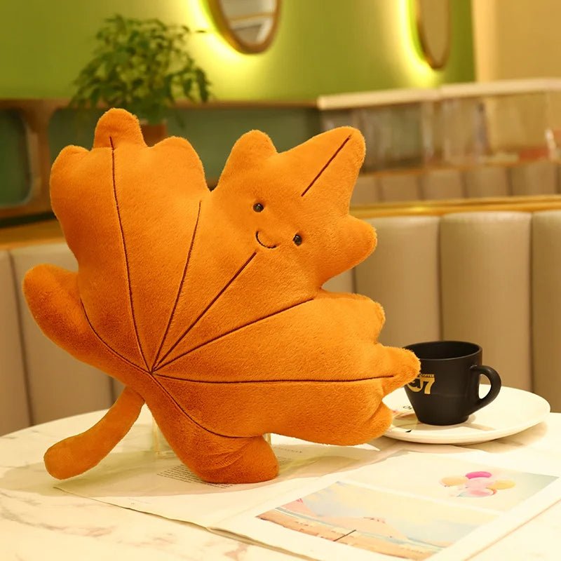 Kawaii Plush Maple Leaf Pillow – Soft Maple & Ginkgo Stuffed Toys for Cozy Room Decor, Holiday Charm, and Perfect Party Gifts