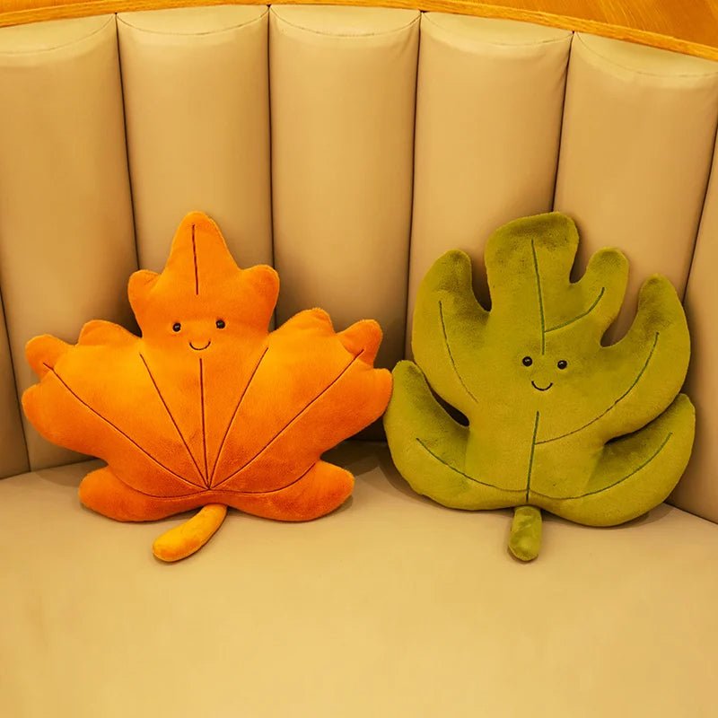 Kawaii Plush Maple Leaf Pillow – Soft Maple & Ginkgo Stuffed Toys for Cozy Room Decor, Holiday Charm, and Perfect Party Gifts