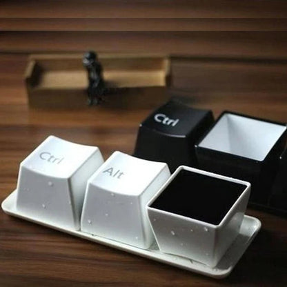 Keyboard Key Mugs Set – Ctrl, Del, Alt Design, Stylish Office & Coffee Cups, Perfect Gift for Any Occasion