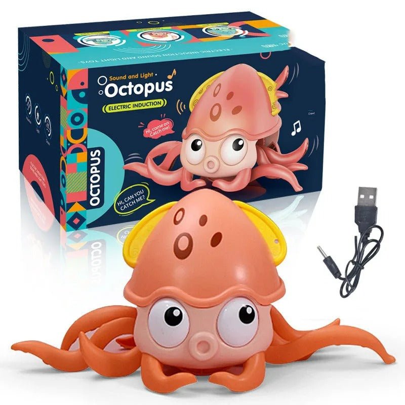 Kids Crawling Crab & Octopus Toy - Sensor Escape Chase Toy with Lights and Music