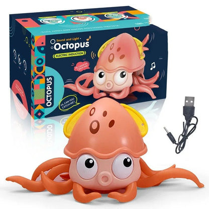 Kids Crawling Crab & Octopus Toy - Sensor Escape Chase Toy with Lights and Music