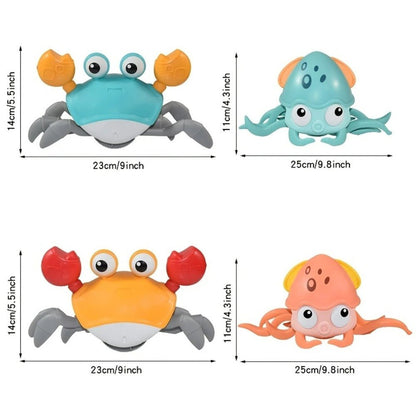 Kids Crawling Crab & Octopus Toy - Sensor Escape Chase Toy with Lights and Music
