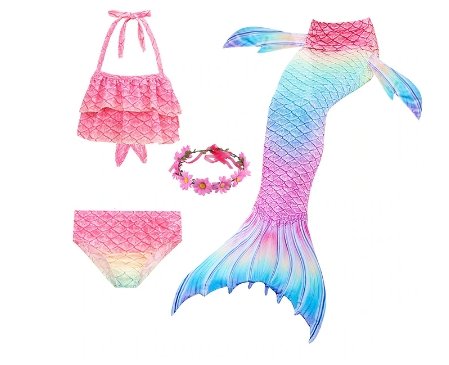 Kids Mermaid Costume Set - Fantasy Mermaid Tails Kids Swimming Dress