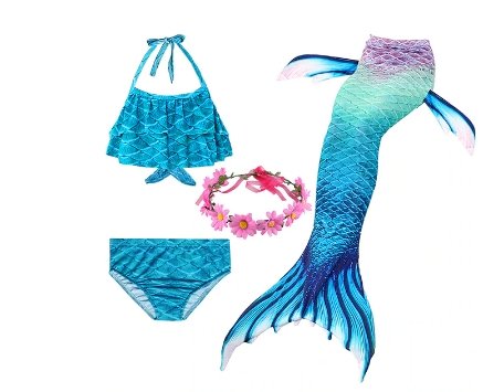 Kids Mermaid Costume Set - Fantasy Mermaid Tails Kids Swimming Dress