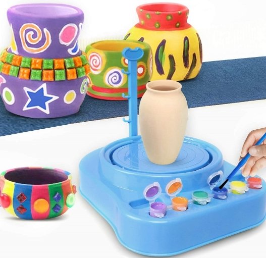 Kids Pottery Set - Painting Kit for Beginners with Modeling Clay, Sculpting Clay and Sculpting Tools