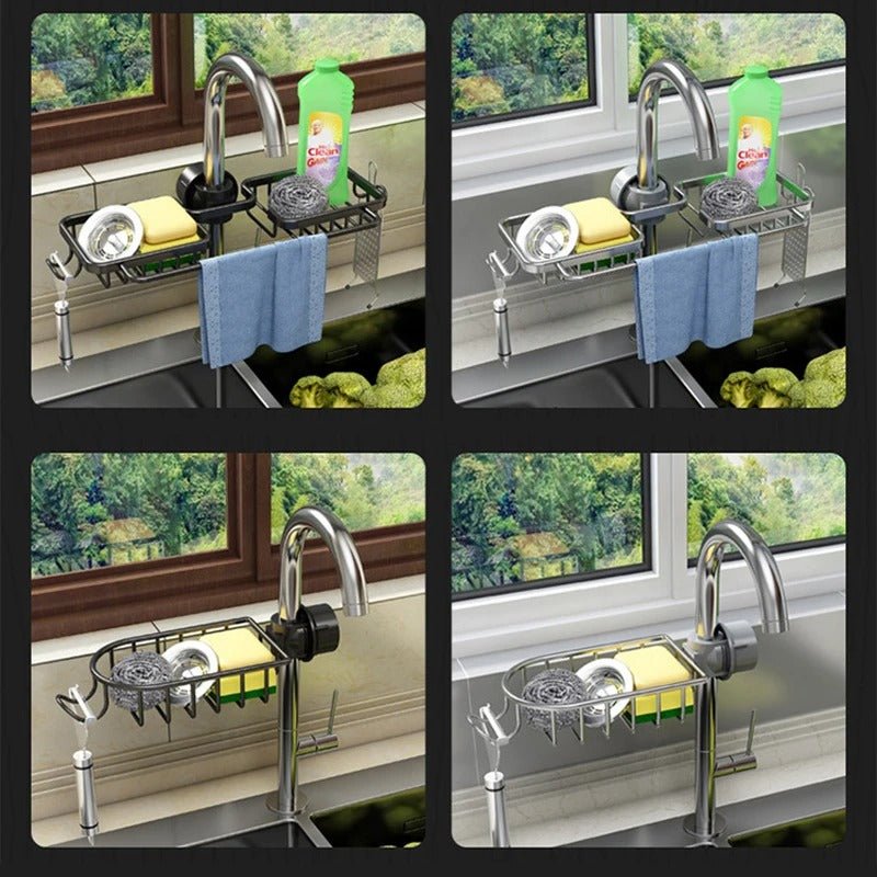Kitchen Sink Drain Rack - Hanging Faucet Drain Rack for Sink Organizer