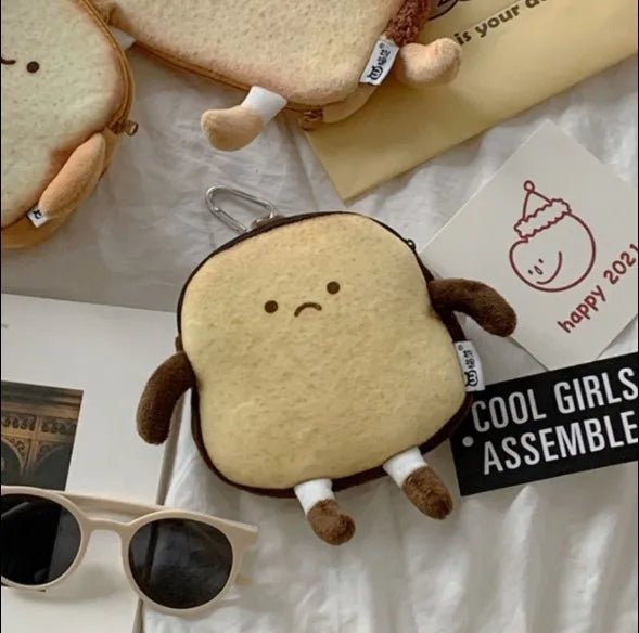 Korean Cartoon Ulzzang Kawaii Toast Bread Wallet – Cute Harajuku PU Coin Purse with Card Holder for Women & Students