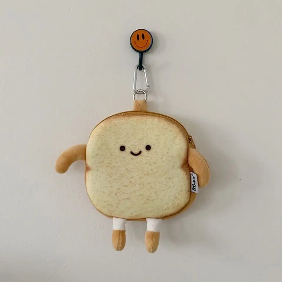 Korean Cartoon Ulzzang Kawaii Toast Bread Wallet – Cute Harajuku PU Coin Purse with Card Holder for Women & Students