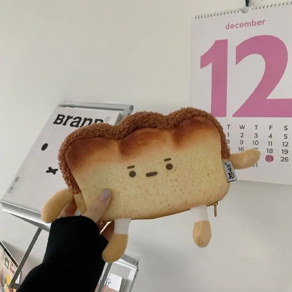 Korean Cartoon Ulzzang Kawaii Toast Bread Wallet – Cute Harajuku PU Coin Purse with Card Holder for Women & Students