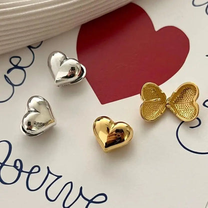 Korean-Style Heart Shaped Hoop Earrings – Elegant Designer Jewelry for Women, Perfect for Parties & Thoughtful Gifts this Valentine's Day