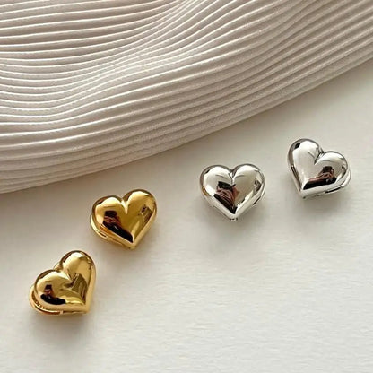 Korean-Style Heart Shaped Hoop Earrings – Elegant Designer Jewelry for Women, Perfect for Parties & Thoughtful Gifts this Valentine's Day