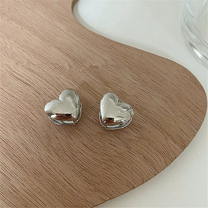Korean-Style Heart Shaped Hoop Earrings – Elegant Designer Jewelry for Women, Perfect for Parties & Thoughtful Gifts this Valentine's Day